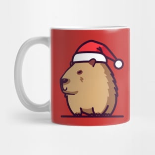 Christmas Capybara in Santa hat Mug